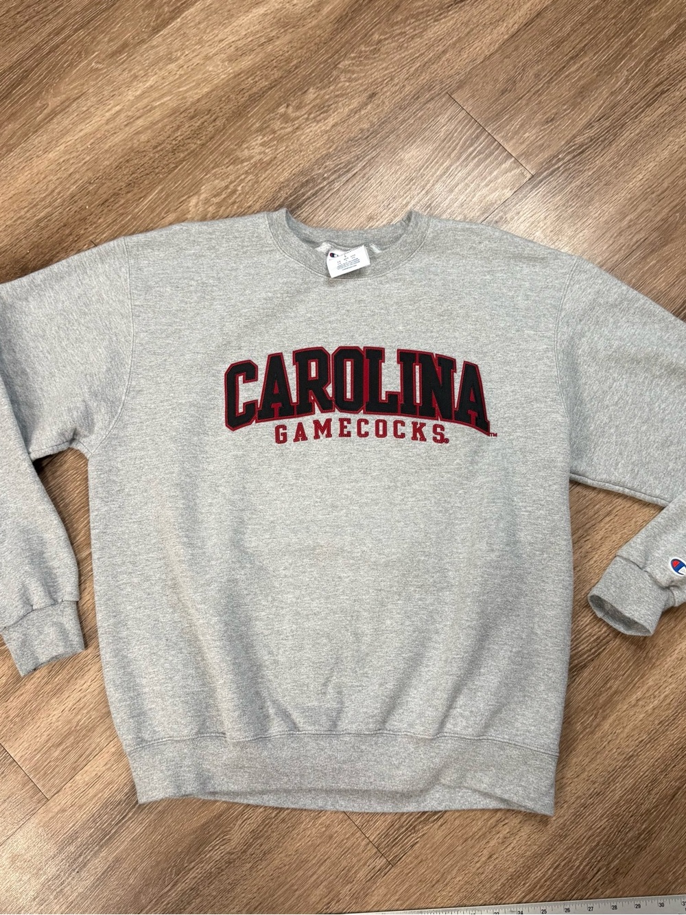 Champion Gray Carolina Gamecocks Crewneck Sweatshirt with Maroon Accent
